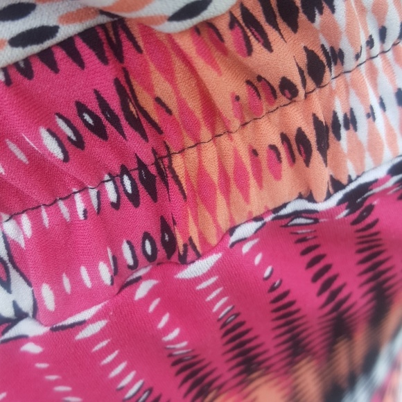 Worthington Dress Midi Dressy Knee Length Striped Pink Black Stretch White Work - Picture 2 of 4